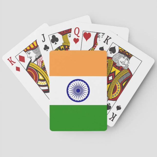 Cartes de jeu avec le drapeau de l'Inde (dos)