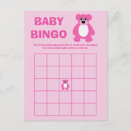 Cartes de jeu Baby shower Bingo Pink Teddy