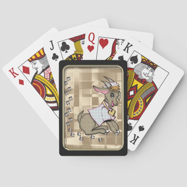 Cartes de jeu Bicycle® à cadre noir chèvre mignonn (dos)