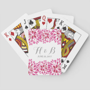 Cartes de jeu Chrysanthemum couleur rose