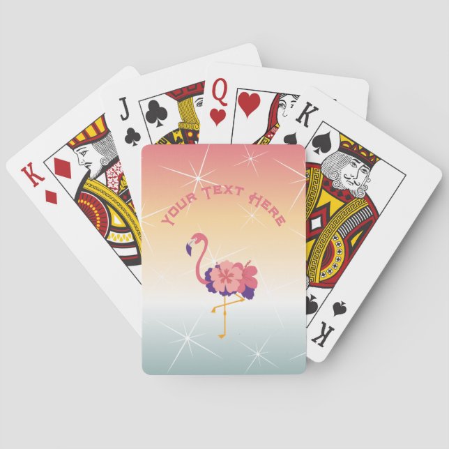 Cartes de jeu classique Flamant rose Coucher de so (dos)
