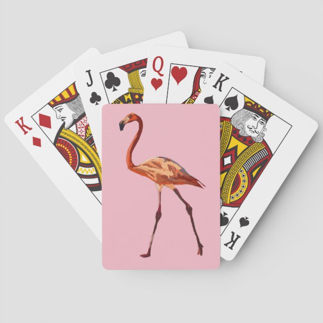 Cartes de Jeu Classique Flamant rose Rose (dos)