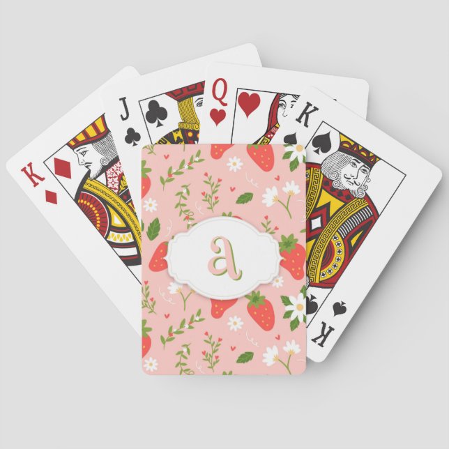 Cartes de Jeu Classique Motif Fraise Cute (dos)