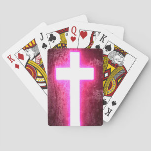 Cartes de jeu croisées roses brillantes