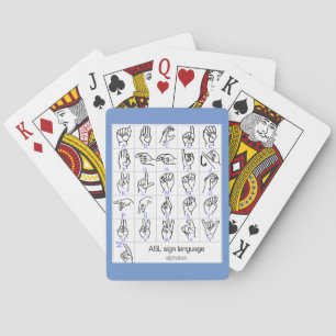 Cartes de jeu d'ALPHABET de LANGUE DES SIGNES