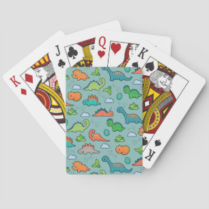 Cartes de jeu d'amusement de dinosaure
