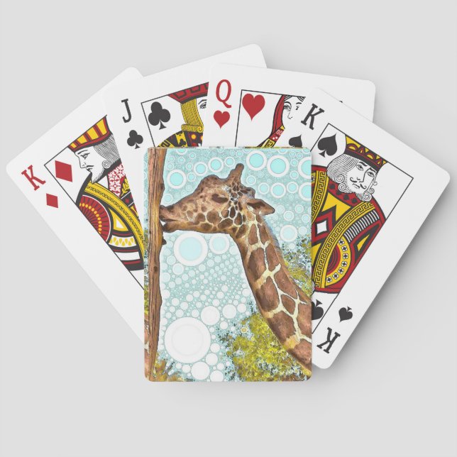 Cartes de jeu de baiser de girafe (dos)