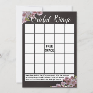Cartes de jeu de bingo pour shower de mariage flor