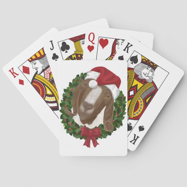 Cartes de jeu de chèvre de Noël (dos)