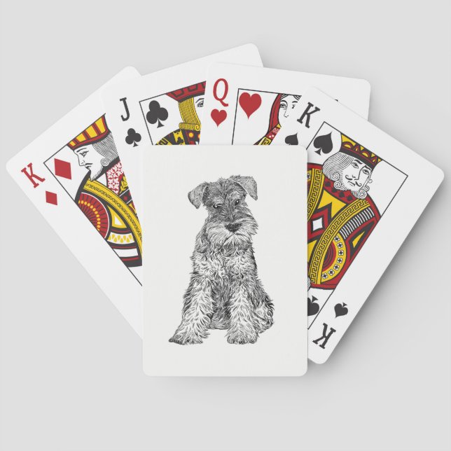 Cartes de jeu de chien - Schnauzer (dos)