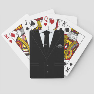 Cartes de Jeu de Costume Noir - Votre Nom