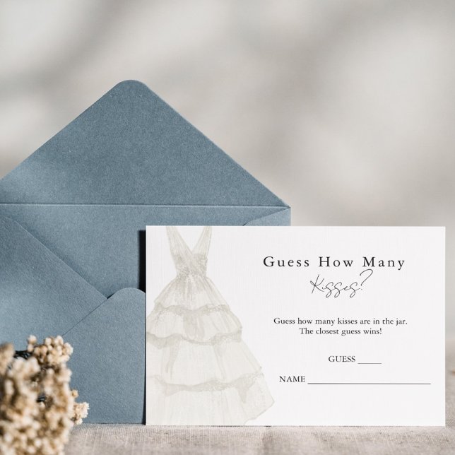 Cartes de jeu de devinette de baisers blancs simpl (Créateur téléchargé)