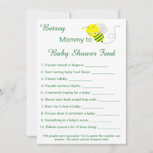 Cartes de jeu de Feud pour Baby Shower amusant