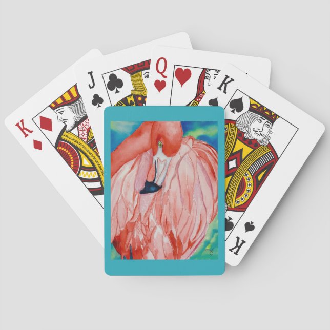 Cartes de jeu de Flamant rose (dos)