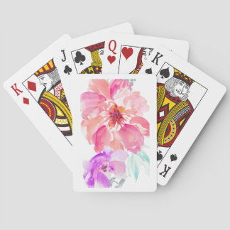 Cartes de jeu de fleur d'aquarelle