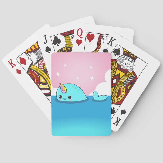 Cartes de jeu de Kawaii Narwhal (dos)