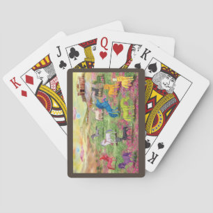 Cartes de jeu de licorne, visages standard d'index