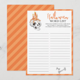 Cartes de jeu de liste éffrayante Halloween