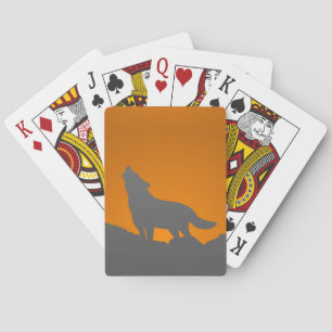 Cartes de jeu de loup d'hurlement