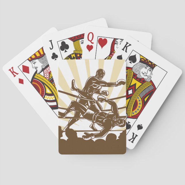Cartes de jeu de match de boxe (dos)