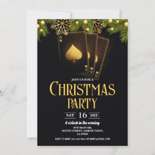 Cartes de jeu de Noël or noir Casino