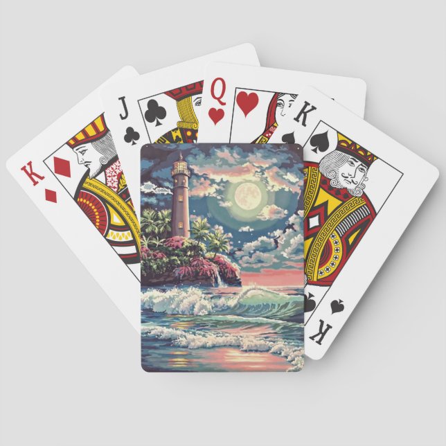 Cartes de jeu de phare peinture personnalisée (dos)