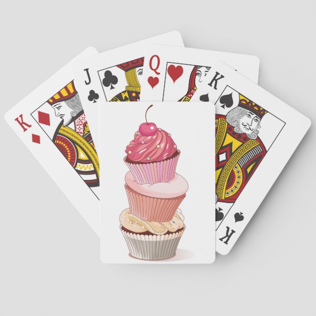 Cartes de jeu de pile de petit gâteau (dos)