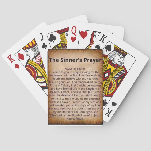 Cartes de jeu de prières de Sinner (dos)