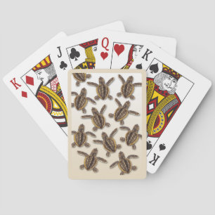 Cartes de jeu de tortue de mer d'imbécile