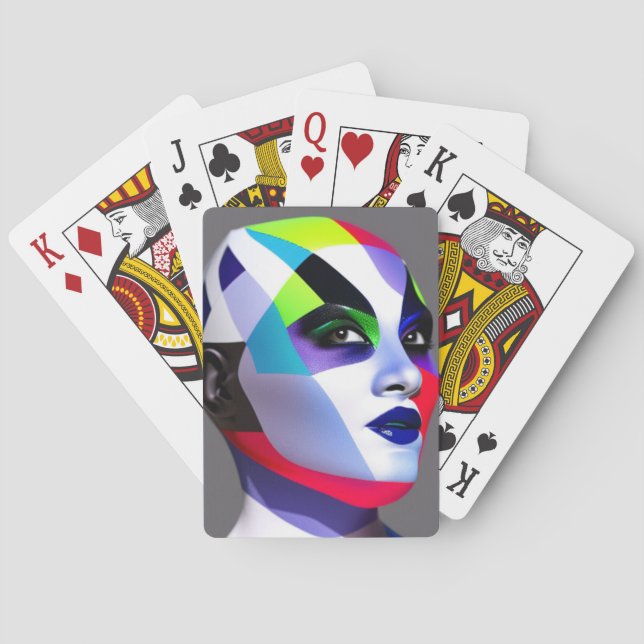 Cartes De Jeu De Visage Arlequin (dos)