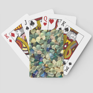 Cartes de jeu en verre de cailloux de mer
