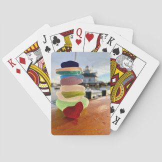 Cartes de jeu en verre de phare de mer