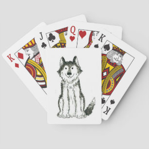 Cartes de jeu enrouées de chien