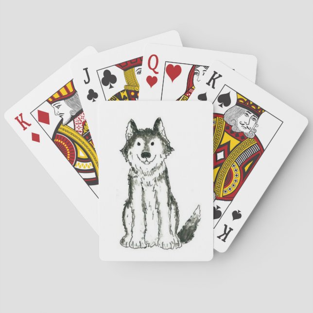 Cartes de jeu enrouées de chien (dos)