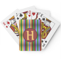 Cartes de jeu farfelues de lettre de rayures