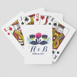 Cartes de jeu florale funky