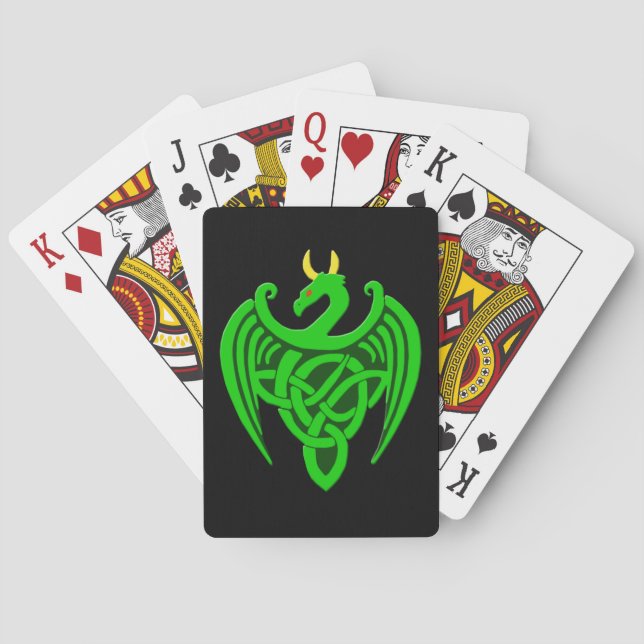 Cartes de jeu Green Celtic Dragon (dos)