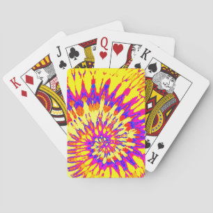 Cartes de jeu Jaune et Purple Spiral Tie Dye