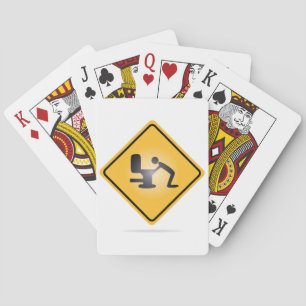 Cartes de jeu jaunes de panneau d'avertissement de