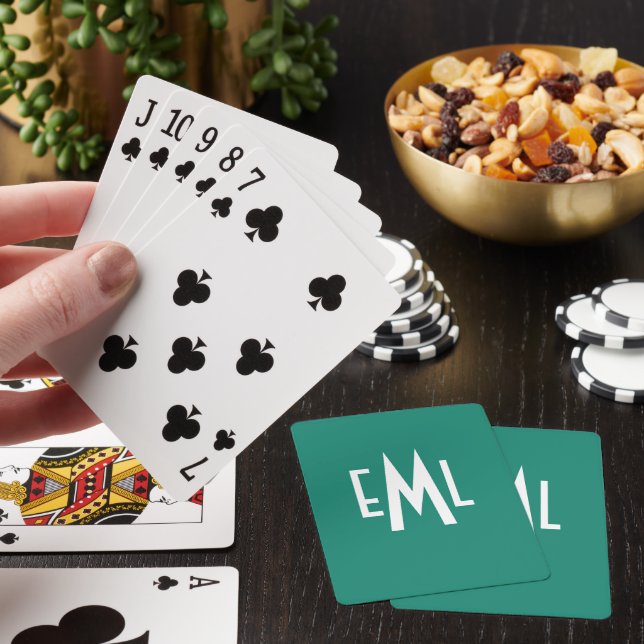 Cartes De Jeu Monogrammes turquoises Pour Les Joue (In Situ)