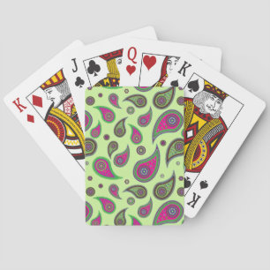 Cartes de jeu Motif vert et rose