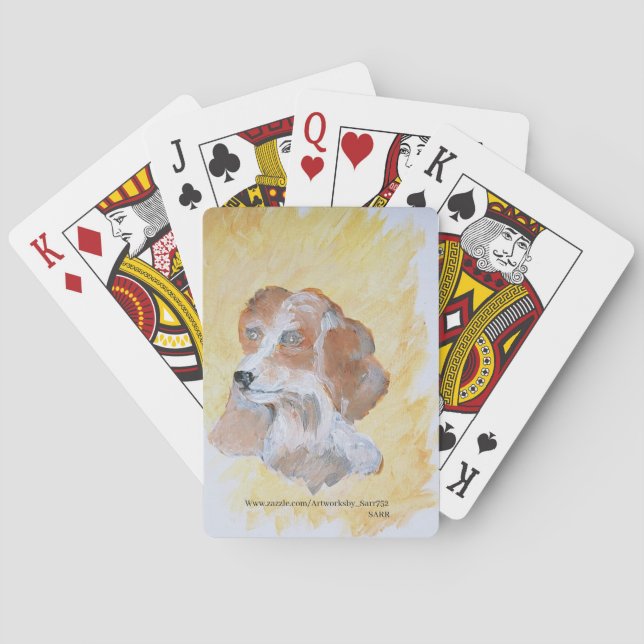 CARTES DE JEU : PEINTURE D'UN BEAGLE (dos)