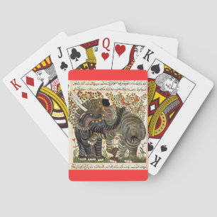 Cartes de jeu persanes d'éléphant