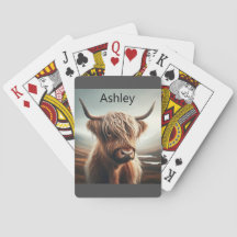 Cartes de jeu personnalisables Highland Bull