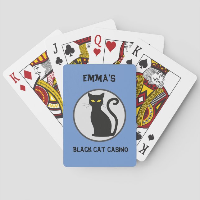 Cartes de jeu personnalisées - Chat noir (dos)