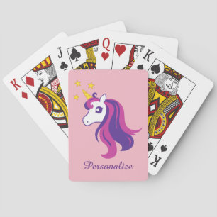 Cartes de jeu personnalisées mignonnes de licorne