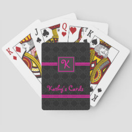 Cartes de jeu personnalisées roses et noires