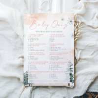 Cartes de jeu Pink Baby shower Quiz
