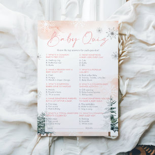 Cartes de jeu Pink Baby shower Quiz
