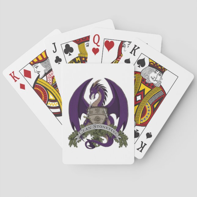 Cartes de jeu pourpres de crête de dragon de (dos)